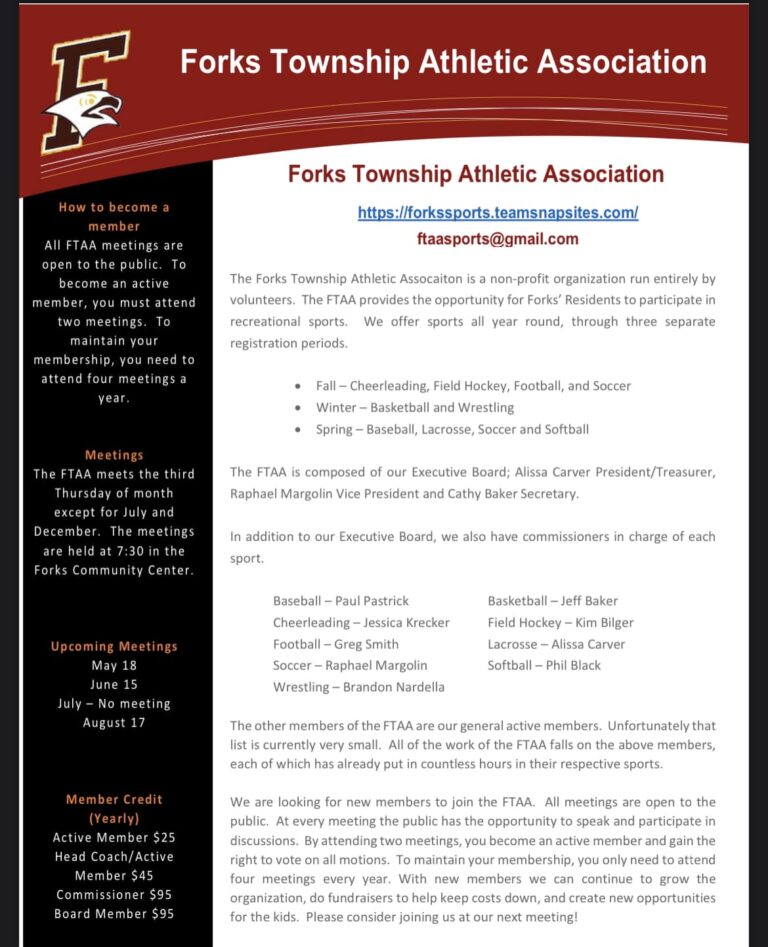 Forks Township Athletic Association Save Time Communicating with Your Team